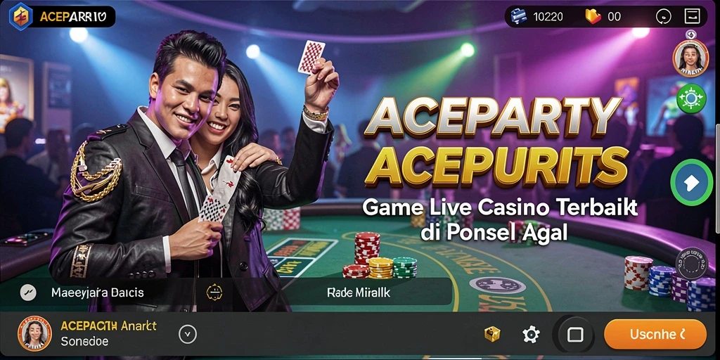 Tampilan gameplay Live Casino yang mendebarkan di ACEPARTY.
