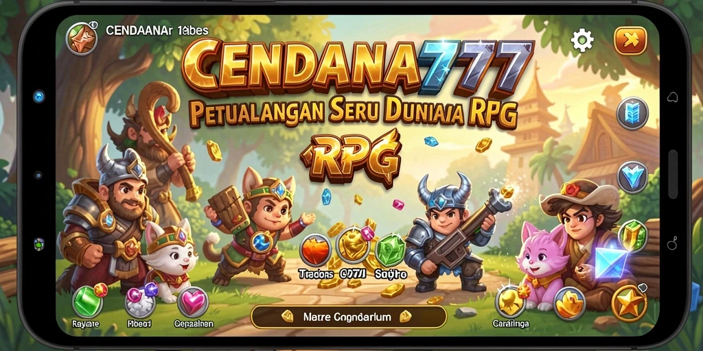 Screenshot CENDANA777 menampilkan aksi pertarungan mendebarkan dalam petualangan RPG.