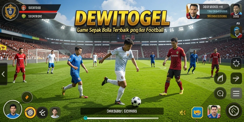 Tampilan gameplay DEWITOGEL menampilkan aksi seru dalam pertandingan sepak bola.
