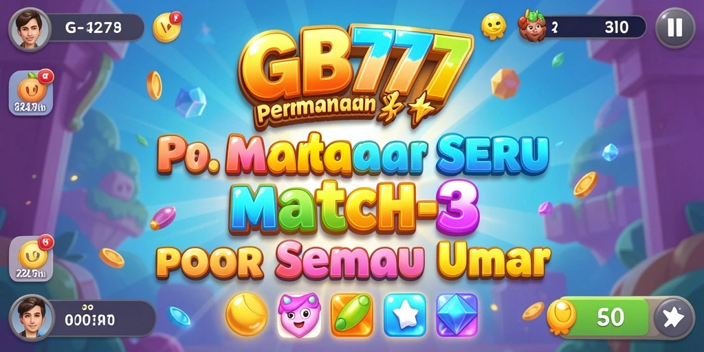Tampilkan aksi seru gameplay Match-3 dari GB777.