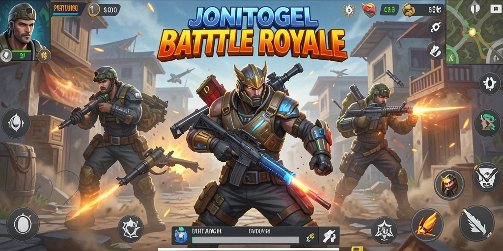 Gameplay mendebarkan di arena Battle Royale JONITOGEL.