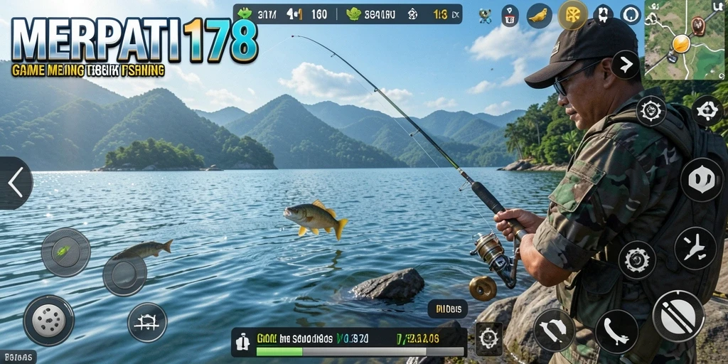 Tampilan gameplay MERPATI178 menampilkan aksi memancing yang seru.