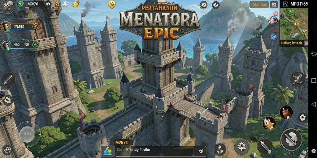 Screenshot MPO76 menampilkan aksi menara dalam menghancurkan musuh.