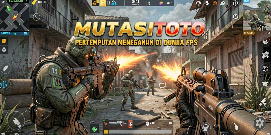 Tampilan menarik dari gameplay MUTASITOTO di medan perang FPS.