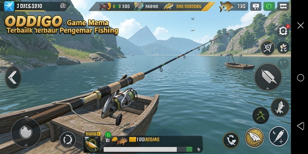 Gameplay ODDIGO yang menampilkan pengalaman memancing yang mendebarkan.