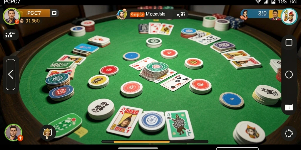 Screenshot gameplay PCPC7 menampilkan serunya bermain Gaple dengan teman.