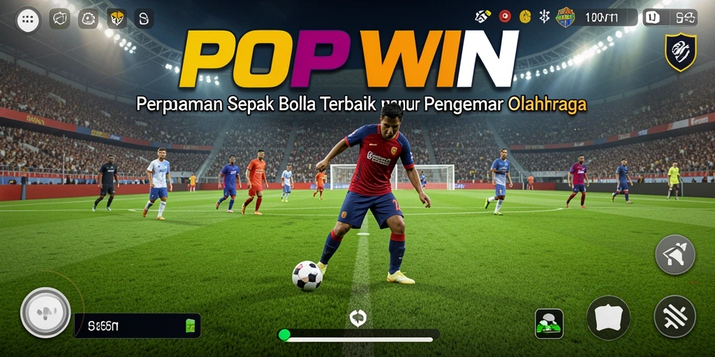 Tampilan gameplay menarik dari game sepak bola POPWIN.
