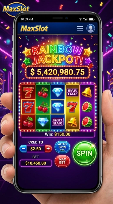 Tampilan utama aplikasi maxslot dengan berbagai pilihan aplikasi.